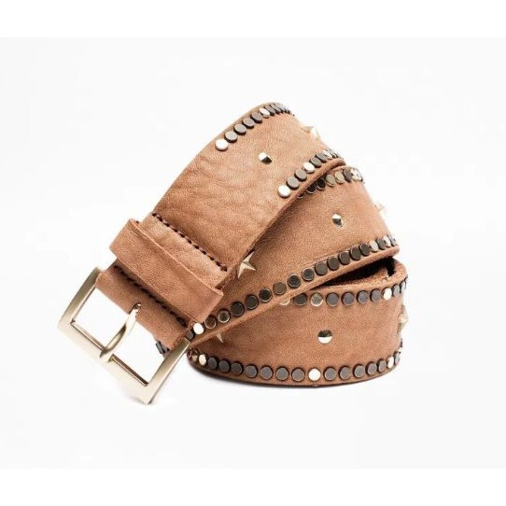 Zadig Voltaire Womens Starlight Gold Silver Natural Leather Belt Size XS SM